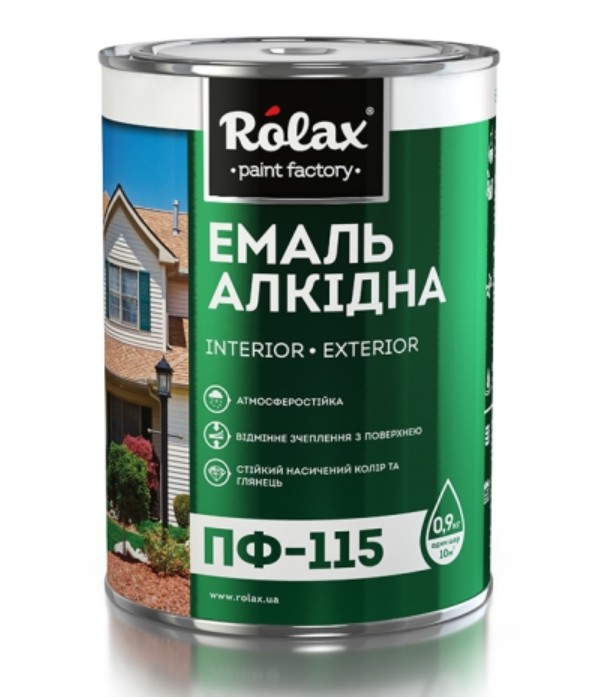 Емаль алкідна ROLAX ПФ-115 біла 0,9кг (Ролакс)